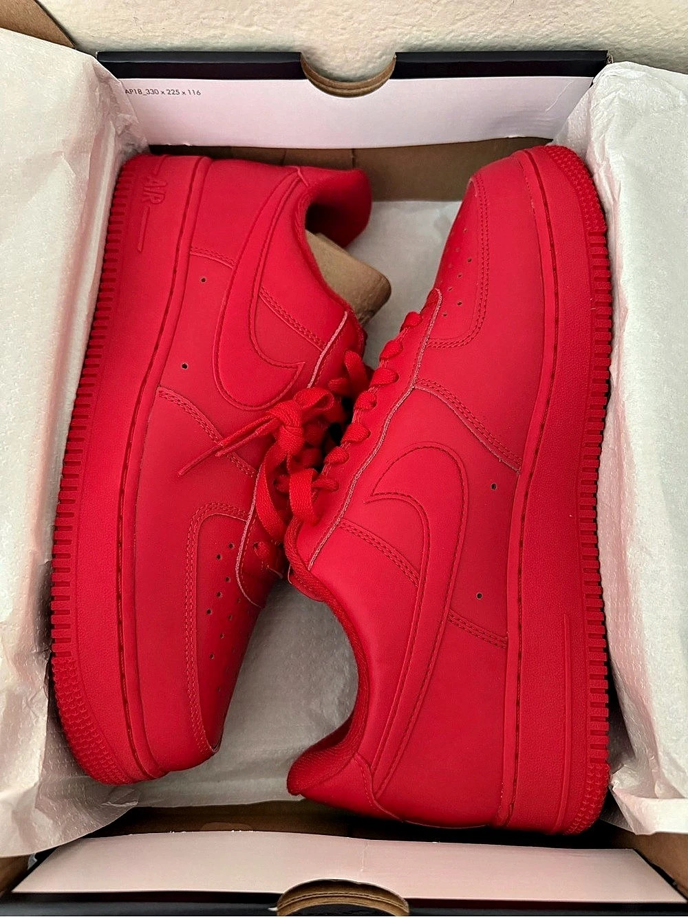 All Red Nike Air Force 1 '07 LV8 1 sneakers, Men’s Size 10.5, NEW